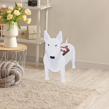 Bull Terrier Dog Planter Plant Pots,Cute Dog Flower Planter,Gifts for Pet Lovers,Unique Animal Plant Pots,Office,Indoor Outdoor Garden Decor(9.45 * 5.57 * 13.39in)
