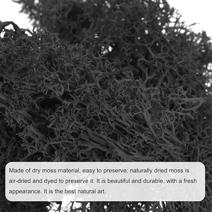 MECCANIXITY 3.5 OZ Moss Fake Craft Moss Artificial Moss Natural Preserved Moss for Craft Arts Floral DIY Project Wall Wedding Garden Patio Table Terrariums Decoration(Black)