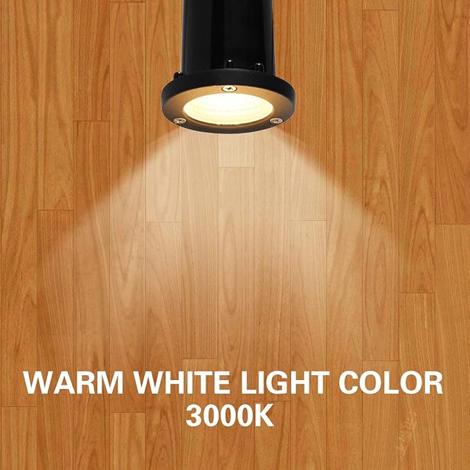 EAGLOD 5W Landscape Well Light,12-24V In-Ground Low Voltage Landscape Lights with Connectors, IP67 Waterproof Landscape Lighting,3000K Paver Lights for Yard, Garden, Patio (2 Pack)