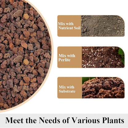 Red Horticultural Lava Rocks for Plants, 5lb Succulents Cactus Bonsai Soil Volcanic Rocks for Aquarium Outdoor Decorative Stones for Craft Projects, Vase Fillers