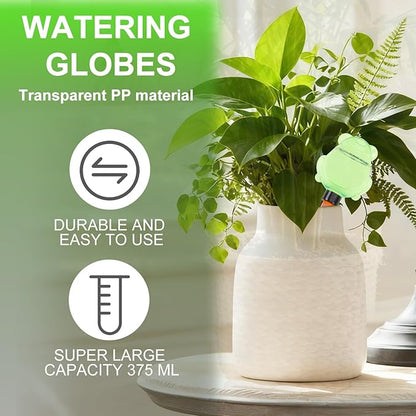 3Pcs Frog Plant Self Watering Globes for Indoor and Outdoor Plastic Water Bulbs Top Fill Plant Watering Globes Slow Release Terracotta Plant Watering Devices System for Plants, Green