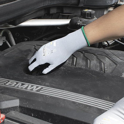 Kebada 50-Paris Medium Work Gloves for Men and Women, Nitrile Coated Safety Protective Gloves with Grip, Ideal for Warehouse, Delivery, Light Duty Construction Work
