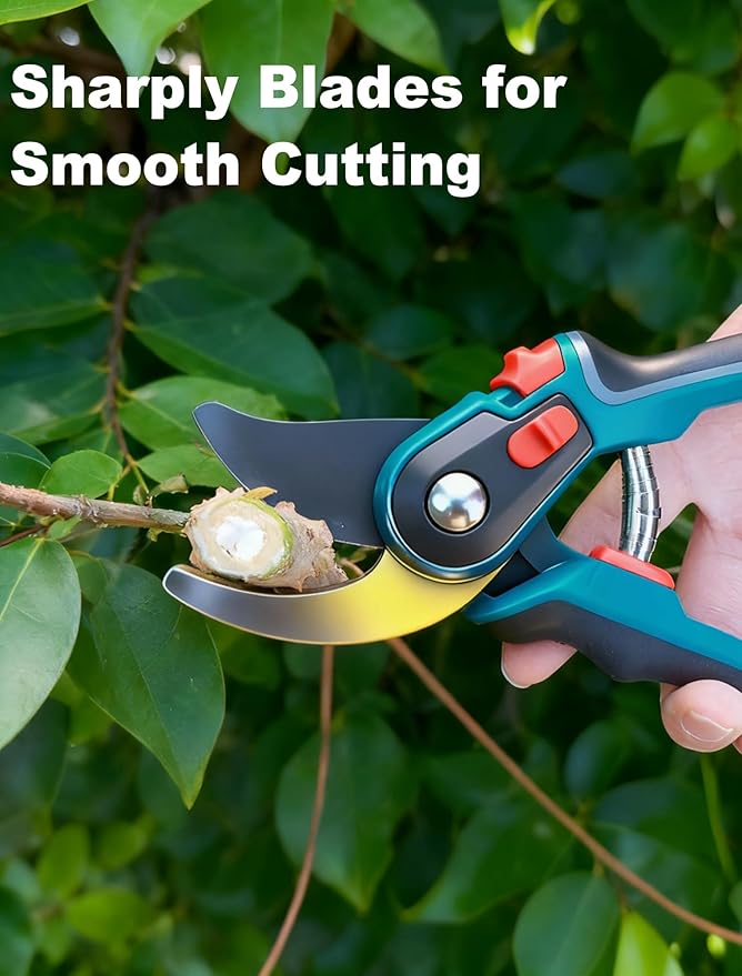Professional Gardening Pruning Shears, Garden Clipper with High-Elasticity Spring, SK5 Steel Blades, Adjustable Handle Opening, Plant Pruners for Branch Cutting