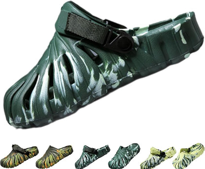 Variegated Monstera Shoes for Women and Men, Monstera Leaf Pattern Slippers Summer, Anti-Slip Soft Plant Print Slides