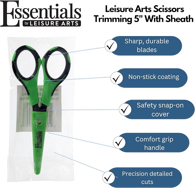 5 in Trimming Scissors with Sheath - Garden Shears with Non-Stick Blades, Sharp Plant Cutter for Clean Cuts, Pruning, and Gardening Tasks