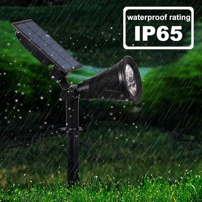 T-SUN Solar Spotlights, 4 LED Solar Powered Landscape Spotlights Waterproof Outdoor Lights Auto ON/OFF for Garden, Driveway, Yard, Patio, Pool Area (White-4 Pack)