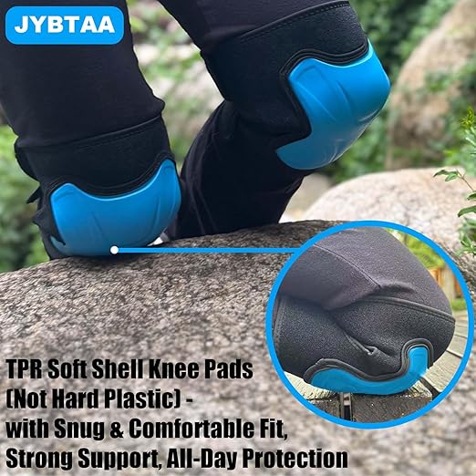 Construction Knee Pads for Men Women, Gardening Kneeling Pad with Non-slip Straps for Mechanical repair, Soft Working Kneepads for Roofing Skating Skateboard, Protective Foam Cushion for Chirstmas, Blue L(1 Pair)