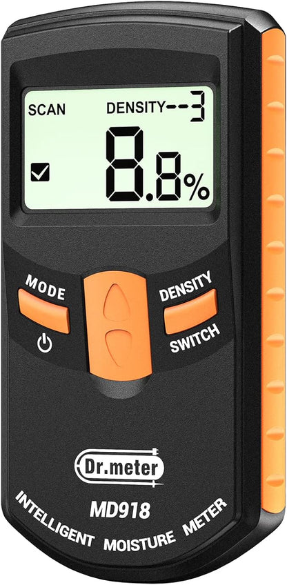 Pinless Wood Moisture Meter, Non-Destructive Moisture Detector for Wood Firewood, 4%-80% Measuring Range Digital Sensor Scanner (MD918)