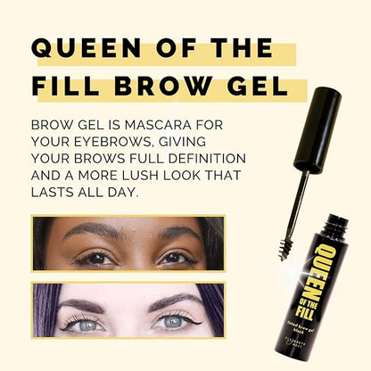 Elizabeth Mott Queen of the Fill Eyebrow Gel – Tinted Brow Filler, Volumizer & Setter, Natural-Looking Fuller Brows – Covers Gray Hairs, Water-Resistant, Long-Lasting – Cruelty-Free, Blonde Shade, 4g