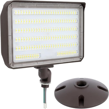 100W LED Flood Light Outdoor Knuckle, Switch Controlled Floodlight with Plate,5000K 14200Lm IP65 Waterproof Outdoor Security Lights for Yard Garden Garage,ETL Listed