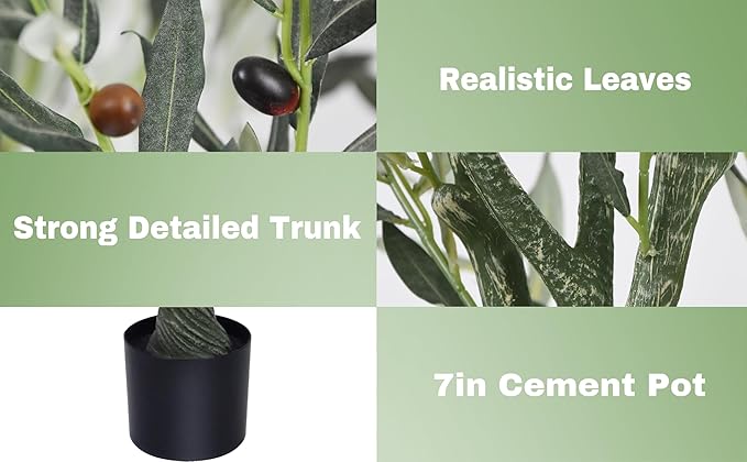 Artificial Olive Tree 8.3FT with 2304 Gray Leaves Realistic Tall Large Faux Silk Deluxe Plant 100 Inch Black Pot for Indoor Home Office Porch Mall School Hotel Modern Decor Housewarming Gift