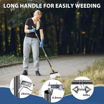 Garden Flat Scraper, 60" Multifunctional Cleaning Shovel, Heavy Duty Manual Weeder Metal Floor Scraper Garden Tool for Scraping, Ice Remove, Lawn Digging, Weeding, Edging
