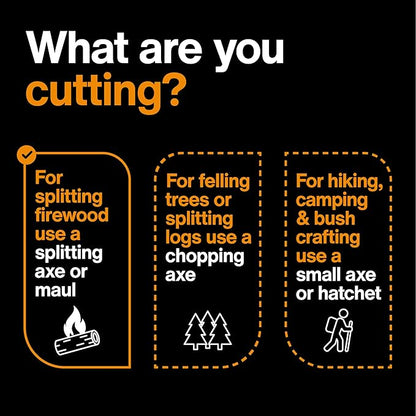 Fiskars X25 Splitting Axe, 28" Wood Splitting Axe for Medium to Large Size Logs with Shock Absorbing Handle and Sheath, Split Firewood, Forged Steel Blade, Bushcraft Gear and Camping Hatchet