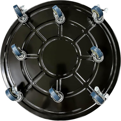 Plant Caddy with Wheels 20 Inch 2 Pack, Heavy Duty Metal Plant Stand & Dolly with Lockable Casters, Holds 310 lbs for Indoor Outdoor Large Flower Pots, Black