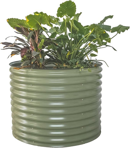 Vego garden 32" Tall 42" Round Raised Garden Bed Raised Bed Planter Box for Vegetables Flowers Patio-Olive Green