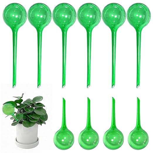 10 Pcs Self Watering Globes, Plant Watering Globes Automatic Watering Bulbs for Indoor Outdoor, Vacation Potted Plant Care Water Conservation Device (Green)