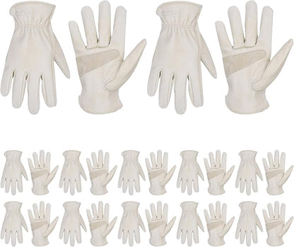 HLDD HANDLANDY 2 Pairs Leather Work Gloves for Men & Women, Reinforced Durable Palm for Welding, Farm, Gardening, Driving