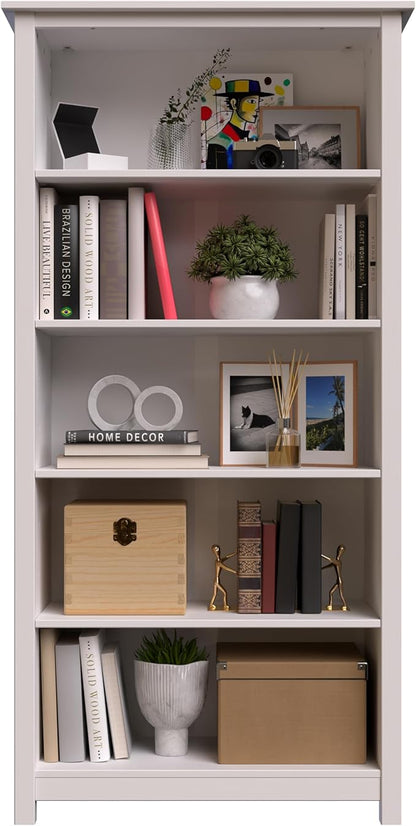 From the Tree Furniture Solid Pine Wood Bookcase – Tall Bookshelf with 4 Adjustable Shelves for Home, Office & Kids Room