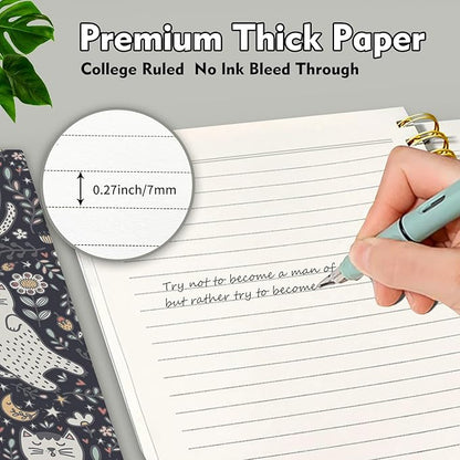 Cute Spiral Journal Notebook,Binding with Premium Paper for Girl Women,Cool Funny 120 Pages,100gsm A5 College Ruled NotebookJournal,Perfect for Gifts Nurse Teacher Women(Cute Cat)
