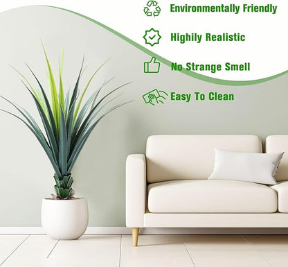 ANTING 3FT Artificial Agave Snake Plant with Pot, Lifelike Fake Plant for Indoor, 36IN, Ideal for Home Office Garden Hotel Decor & Gift (1Pack)