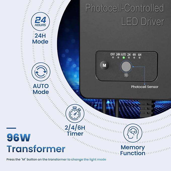 All-In-One LED Low Voltage Landscape Lighting Kit, 12-Pack Pathway Lights with Transformer and UL Listed 100FT Wire 5CCT IP66 Waterproof Landscape Lights with Connectors for Walkway Garden Yard
