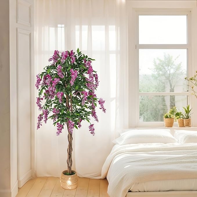 SAFEPLUS 5.5ft Ficus Artificial Fake Trees for Indoor or Outdoor Décor