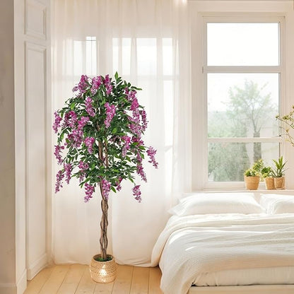 SAFEPLUS 5.5ft Ficus Artificial Fake Trees for Indoor or Outdoor Décor