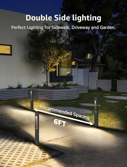 SUNVIE 3W Low Voltage Pathway Lights 3000K LED Low Voltage Landscape Lights 12V Waterproof Landscape Path Lights Low Voltage Landscape Lighting for Walkway Yard Backyard Garden ETL Listed Cord, 4 Pack