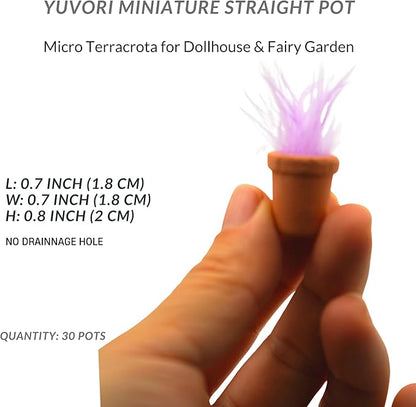 Mini Terracotta Pots – Small Clay Flower Pots for Succulents, Cactus, DIY Crafts, Fairy Garden, School Projects – Set of 30 (Straight Cylinder, 0.7 Inch)