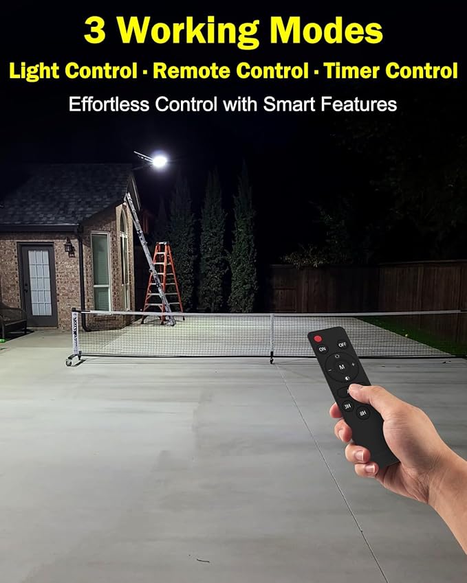 Engrepo Solar Street Light Outdoor, 20000LM Solar Parking Lot Lights Commercial Dusk to Dawn Outside, IP65 Waterproof Security Led Flood Light with Remote Control for Street, Court, Barn, Yard.