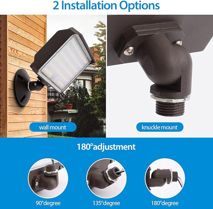 100W LED Flood Light Outdoor Knuckle, Switch Controlled Floodlight with Plate,5000K 14200Lm IP65 Waterproof Outdoor Security Lights for Yard Garden Garage,ETL Listed