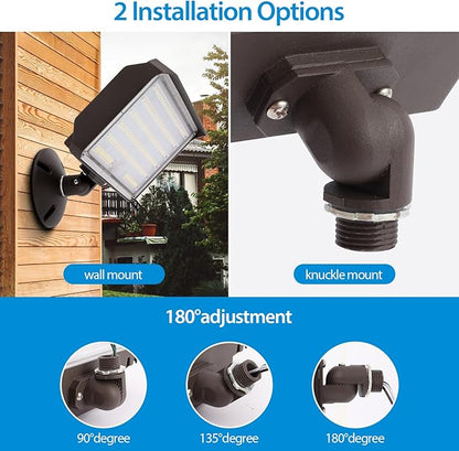 100W LED Flood Light Outdoor Knuckle, Switch Controlled Floodlight with Plate,5000K 14200Lm IP65 Waterproof Outdoor Security Lights for Yard Garden Garage,ETL Listed