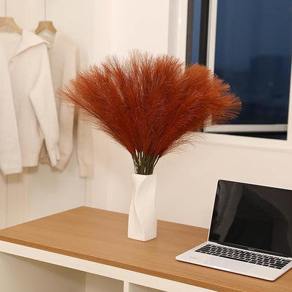 Burnt Orange Pampas Grass - 30pcs 24 Inch Artificial Pampas Grass Decor, Tall Pampas Grass for Floor Vase, Table Centerpieces, Wedding, Party and Fall Decor (Burnt Orange, 30 Pieces)
