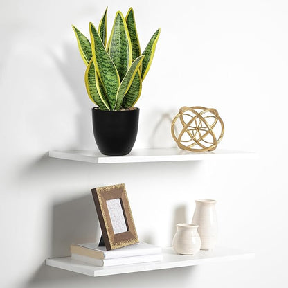 Hollyone Artificial Snake Plant Potted Faux Sansevieria Trifasciata Plants, 13" Tropical Fake Snake Plants in Black Pots for Home Office Room Indoor Decor Housewarming Gifts