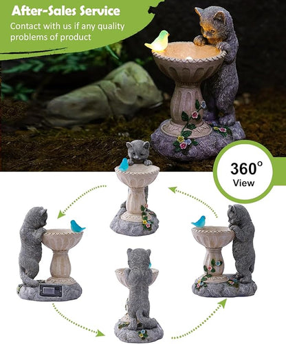 Nacome Solar Cat Garden Decor: Outdoor Statues Ornaments for Outside Decorations Yard Art Lawn Porch Patio Balcony - Birthday Choice for Mom Grandma Women Lover