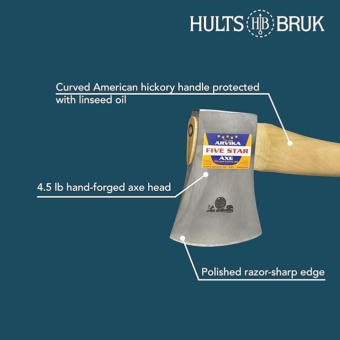Hults Bruk 840511 Arvika 5 Star Racing Axe - 4.5 lb Head, 32" Handle