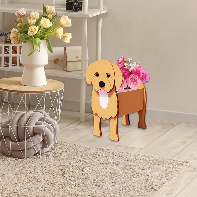 Cavoodle Dog Planter Plant Pots,Cute Dog Flower Planter,Gifts for Pet Lovers,Unique Animal Plant Pots,Office,Indoor Outdoor Garden Decor(9.45 * 6.73 * 13.39in)