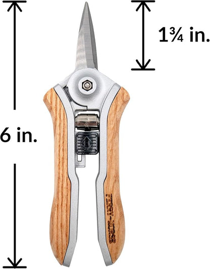 Ferry-Morse Hand Tool Wood Handle Pruning Garden Snips, Garden Shears, Snips for Gardening, Flower scissors Florist clippers, Hand Held Pruners for Gardening Heavy Duty, Pruning shears for garden