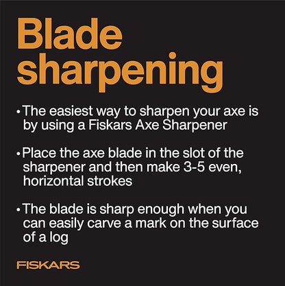 Fiskars X27 Super Splitting Axe, 36" Wood Splitting Axe for Medium to Large Size Logs with Shock-Absorbing Handle, Split Firewood, Forged Steel Blade, Bushcraft Gear and Camping Hatchet