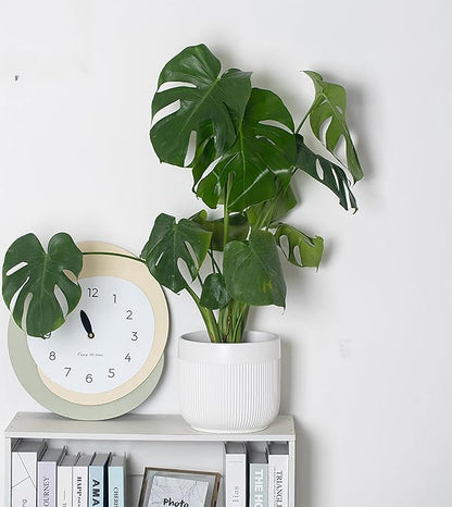 Ceramic 5.2+6.5 inch Planters, Modern Home and Office Flowerpot, Indoor and Outdoor Flowerpot with Drainage Hole (White)