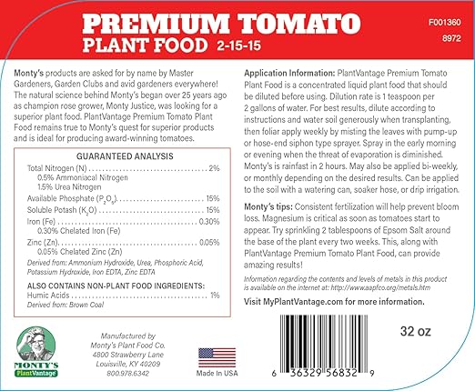 PlantVantage Premium Tomato Plant Food-Concentrated Fertilizer with Humic Acid & Zinc Nitrogen-Supports Strong Roots,Enhances Blooms & Yields-Easy Application for Root Feeding or Foliar Spray 1-Gallon