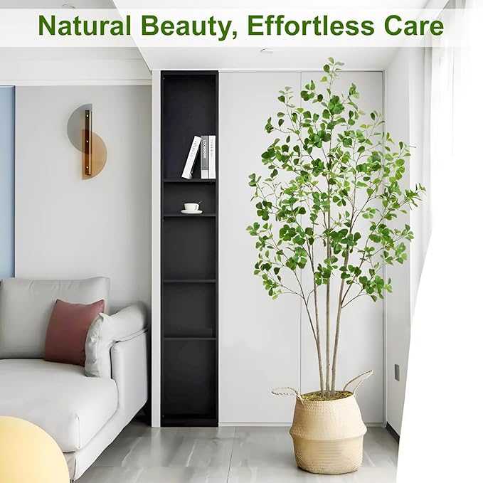 6ft Artificial Ficus Tree with Heart-Shaped Leaves - Lush & Full Branches, 72" Tall Luxurious Faux Heart-Leaf Ficus Tree, Perfect for Modern Home & Office Decor, Natural Look