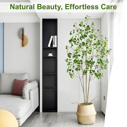 6ft Artificial Ficus Tree with Heart-Shaped Leaves - Lush & Full Branches, 72" Tall Luxurious Faux Heart-Leaf Ficus Tree, Perfect for Modern Home & Office Decor, Natural Look