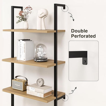 Set of 2 Ladder Bookshelf with Cabinet, 71" Tall Bookcase with Shelves & Storage, Fluted Ladder Shelf with Metal Frame, 6-Tier Display Rack for Living/Bedroom, Home & Office, Natural & Black