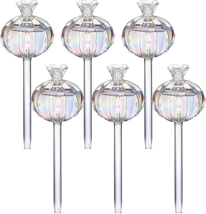 6 Pcs Plant Watering Globes, Glass Self-Watering Globes, Guava-Shaped, Automatic Irrigation Bulbs for Indoor Outdoor Potted Plants