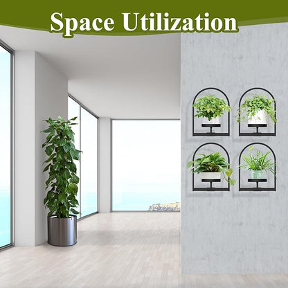 PEKGRIL 2 Pack Wall Plant Holders, Metal Window Planters Shelves, Indoor Plants Stands, Wall Decor Planter Hanging Shelf, Gifts for Plant Lovers