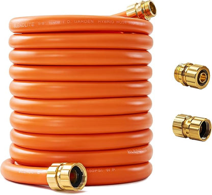 Garden Hose 100ft x 5/8", Custom Length, -40°F to 150°F, All-weather, NO Kink, Flexible, 600 Burst PSI, Leakproof Water Hose with Additional Customizable Solid GHT Fittings