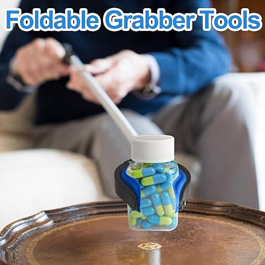 4 Pack 32 Inch Commercial Trash Grabber for Elderly Assist, Heavy Duty Lightweight Reacher with Ergonomic Handle & Non-Slip Grip, Multi-Use Outdoor Home Garden Cleanup Mobility Aid Tool