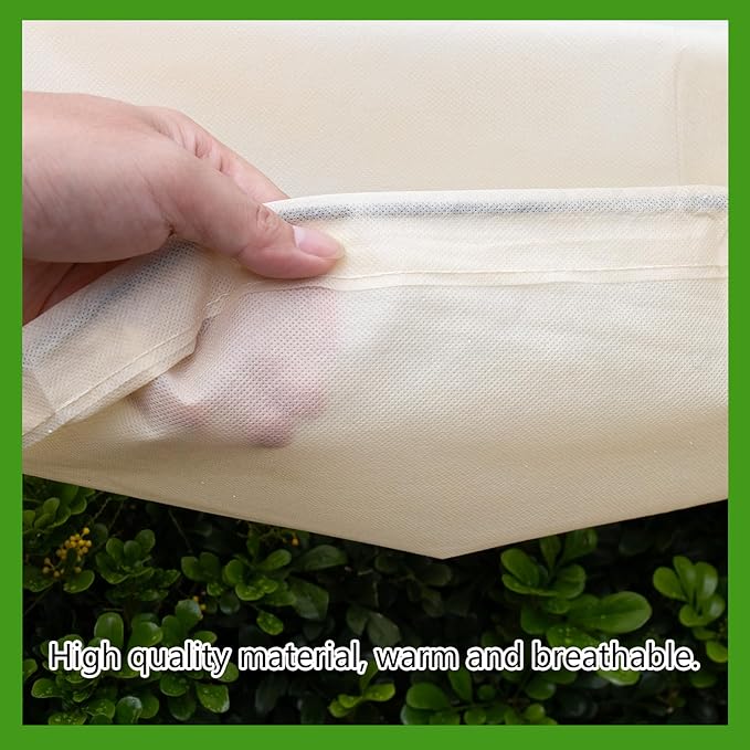 Plant Cover Freeze Protection, Winter Plant Covers, Plant Frost Cover, Tree Plant Freeze Protection Covers, Planter Plant Winter Frost Blanket with Zip Drawstring,3 Pack (31.4x13.7x13.7INCH)
