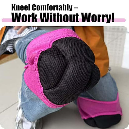 Garden Knee Pads for Women for Flooring House Cleaning, Soft Kneeling Cushions for Weeding Planting, Comfortable Protective Knee Pad for Kneeling for Yard Carpet Concrete Work for Christmas, Pink M